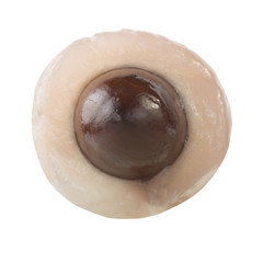 slice of shelled lichee isolated on white background