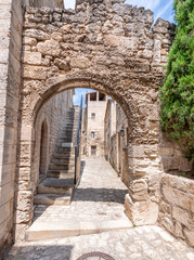 Fototapeta premium Beautiful medieval streets of small town in summer season