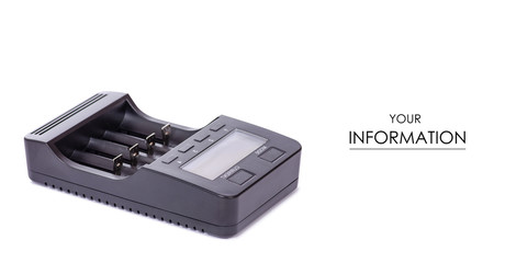 Battery charger electrical intellectual pattern on white background isolation