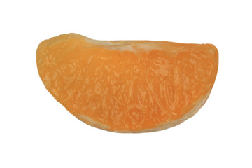 slice of tangerine isolated on white background