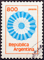 Argentinian cockade on postage stamp