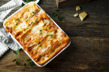 Traditional homemade lasagna