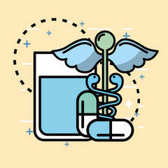caduceus capsule medicine health medical vector illustration  