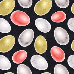 Easter eggs watercolor seamless pattern
