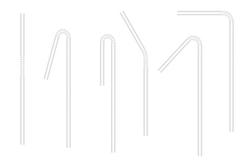 Set of vector realistic images (mock-up, template) of straws for drinks. The image was created using gradient mesh. Vector EPS 10.