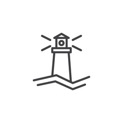 Lighthouse outline icon. linear style sign for mobile concept and web design. Beacon simple line vector icon. Symbol, logo illustration. Pixel perfect vector graphics