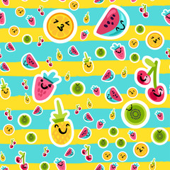 Fototapeta premium Summer Fruits Patterns