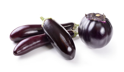 Eggplant on white background