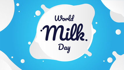 world milk day with blue background vector