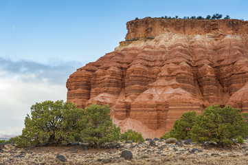 Red Rock Sandstone Formations in Torrey, Utah. Capitol Reef National Park is primarily made up of sandstone formations within the Waterpocket Fold, monocline that extends nearly 100 miles.