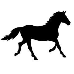 Fototapeta na wymiar Trotting horse silhouette