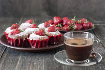cupcakes on a wooden table