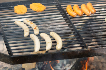 barbecue with sausages