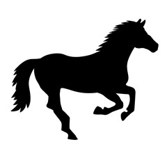 Fototapeta na wymiar Galloping horse silhouette