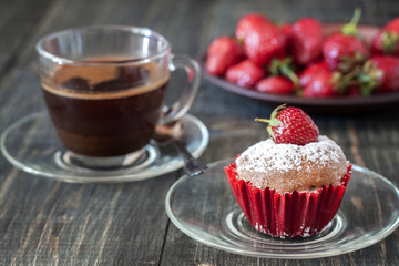 cupcakes on a wooden table
