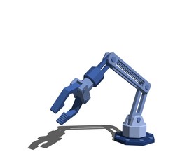 Robotic arm. Isolated on white background. 3D rendering illustration.
