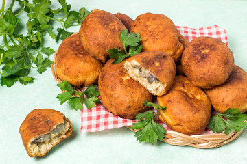 Delicious fried patties with eggplant and cheese