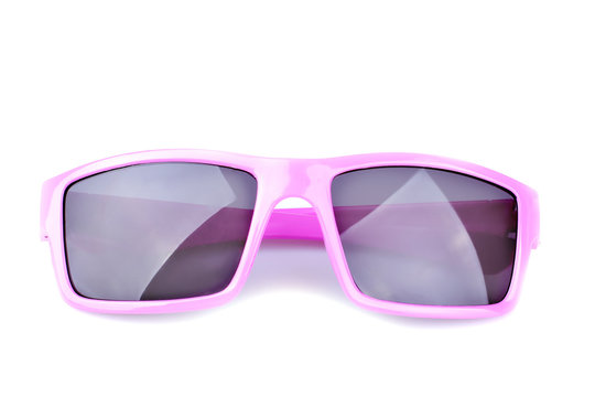 pink sunglasses with dark glasses. Isolated