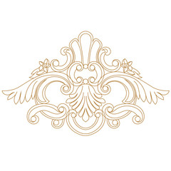 Golden vintage baroque ornament, corner. Retro pattern antique style acanthus. Decorative design element filigree calligraphy vector. - stock vector