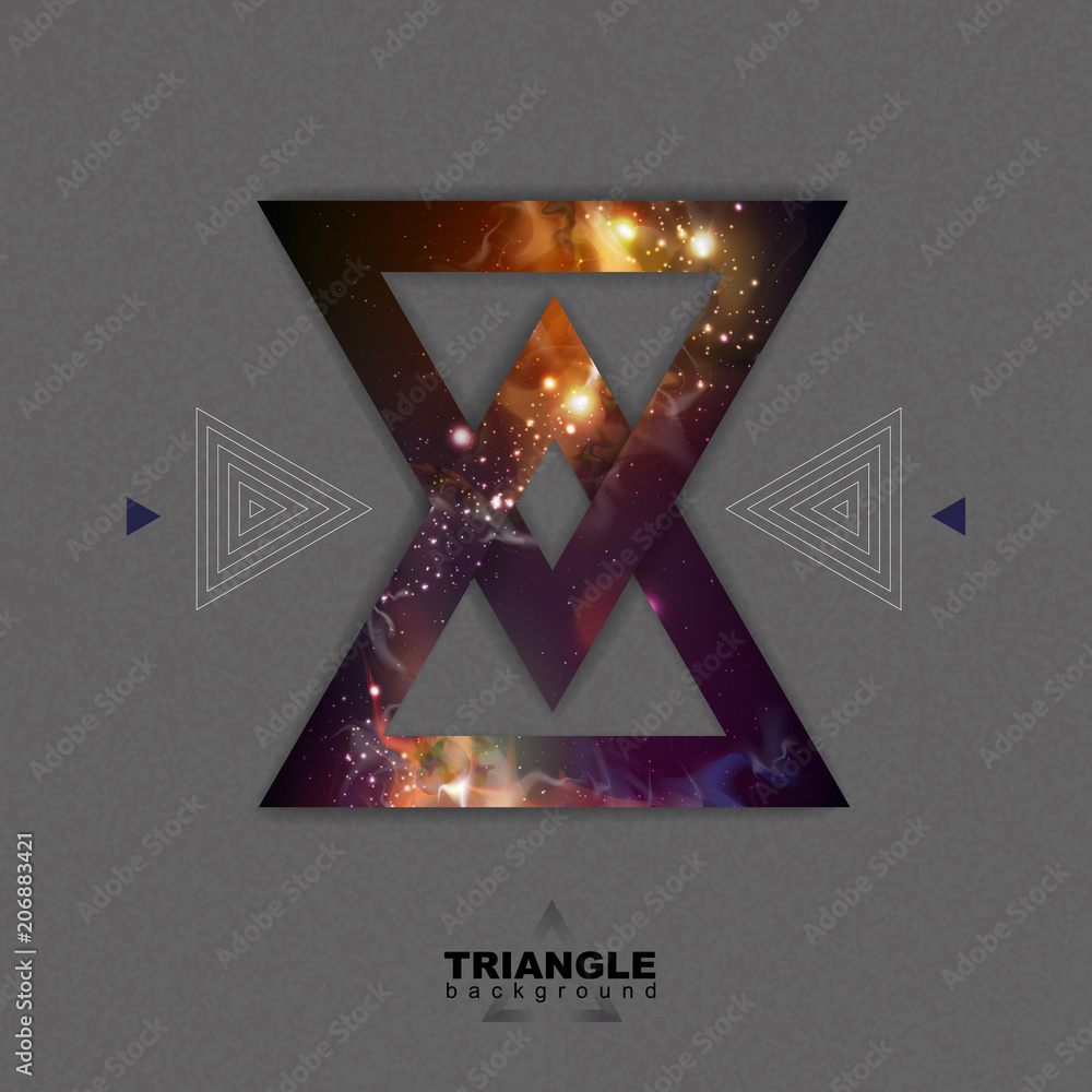 Wall mural abstract hipster polygonal triangle background with open space inside.