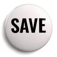 Save White Round Symbol Isolated
