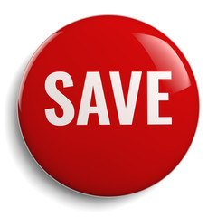 Save Red Round Symbol Isolated