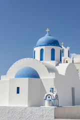 Orthodox church in Santorini island, Greece - obrazy, fototapety, plakaty