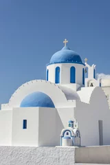 Fotobehang Orthodox church in Santorini island, Greece © LRafael