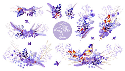 Lilac bouquet cliparts