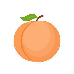  cartoon peach. Vector illustration isolated on white background