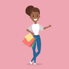 People shopping set.