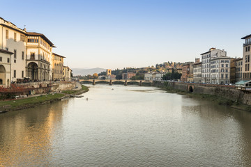 Fototapeta na wymiar Arno River on its way through Florence