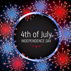 Fourth of July, Independence day of the United States. Happy Birthday America. Vector Illustration