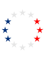 europa sterne 3 farben frankreich nation blau weiß rot flagge design logo cool