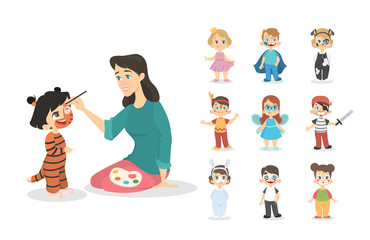 Children with colors.