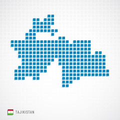 Tajikistan map and flag icon