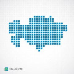 Kazakhstan map and flag icon