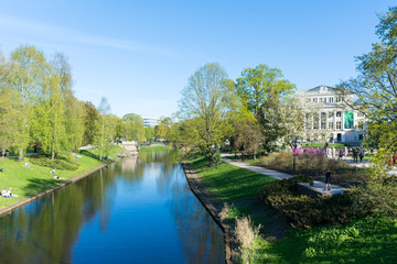 Fototapeta na wymiar View of Riga city canal