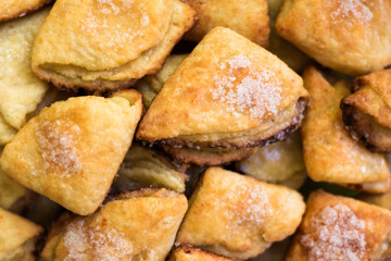 Hommemade pastries with cottage cheese and sugar for tasty dessert  breakfast 