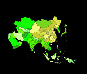 Fototapeta na wymiar the asia map