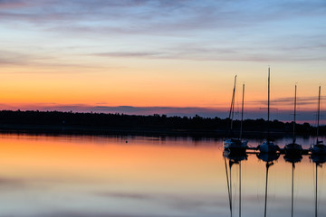 Sonnenuntergang am Lechsee