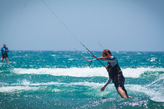 Kite surfing, Aegean Sea, kiss of two seas