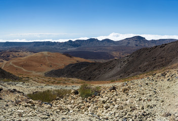 Beautiful panoramic view of the Montana Blanca from Teide Volcano, Tenerife, Canary Islands
