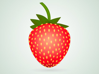 One strawberry. Vector illustration.