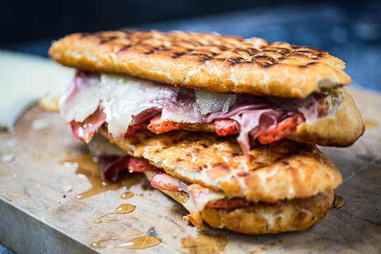 Strawberry and Manchego cheese sandwich
