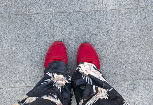 Red Shoes Look From Above