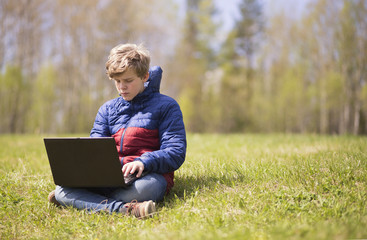 laptop and boy