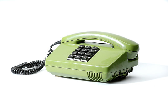 retro phone on a white background