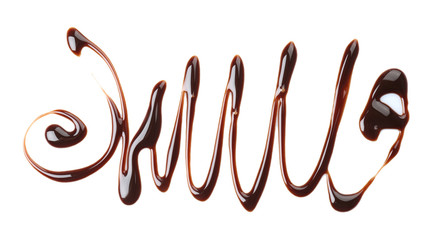 Obraz premium Pattern made of melted chocolate on white background
