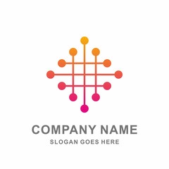 Infinity Circle Star Dots Digital Link Connection Technology Computer Business Company Stock Vector Logo Design Template 